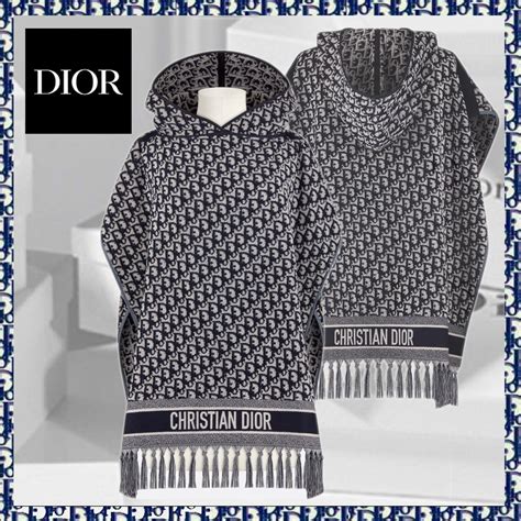 dior oblique hooded poncho|christian Dior poncho.